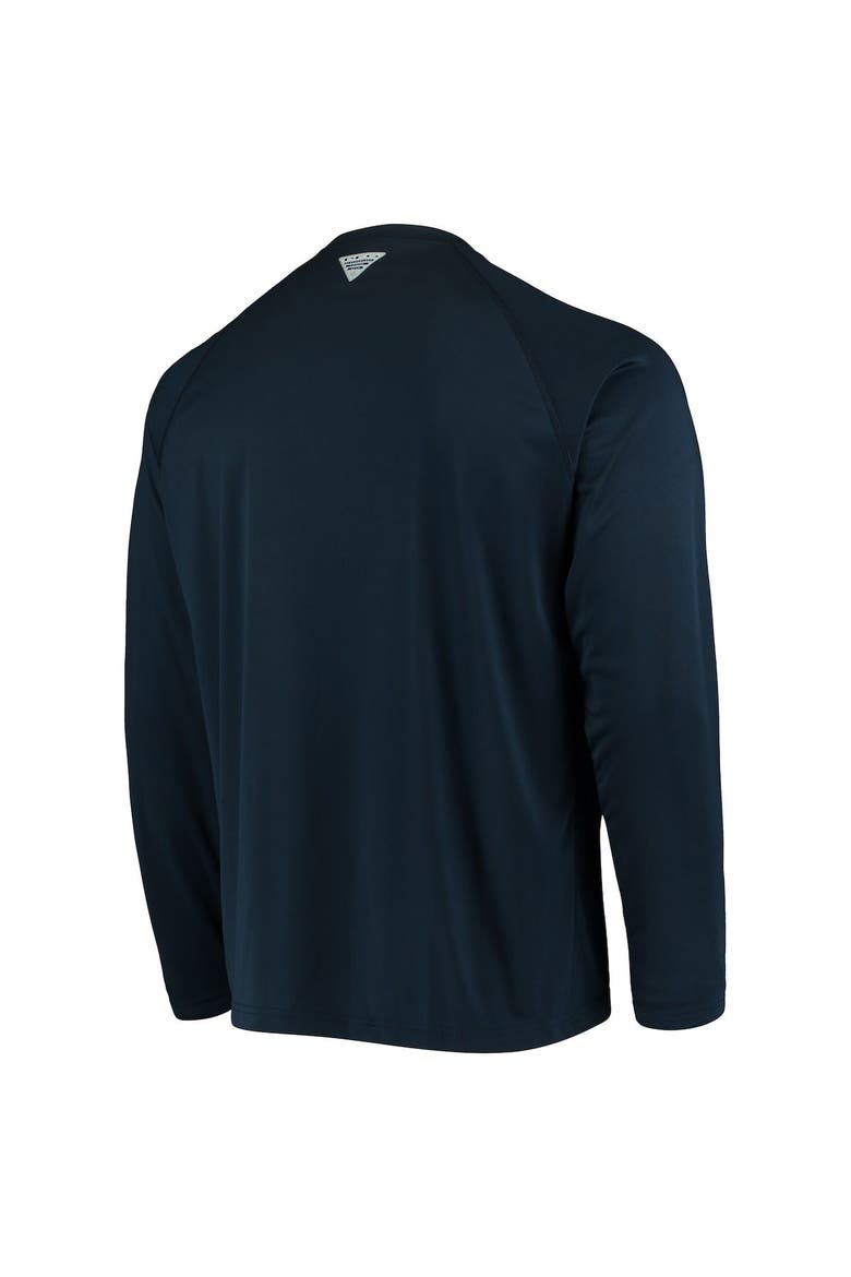 Men's Columbia Navy Michigan Wolverines Terminal Tackle Omni-Shade Raglan Long Sleeve T-Shirt, Alternate, color, Navy