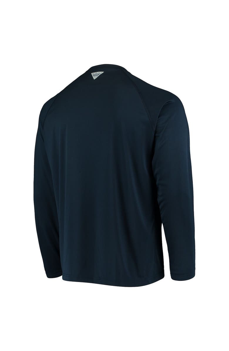 Columbia Men's Columbia Navy Michigan Wolverines Terminal Tackle Omni-Shade Raglan Long Sleeve T-Shirt, Alternate, color, Navy