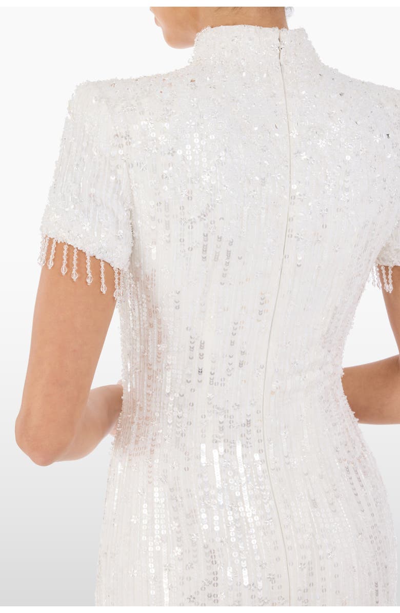 Jenny Packham Madeleine Sequin Beaded Dress, Alternate, color, Ivory