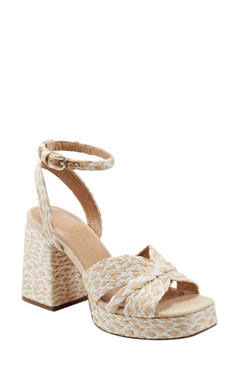 Janie Raffia Ankle Strap Platform Sandal (Women)