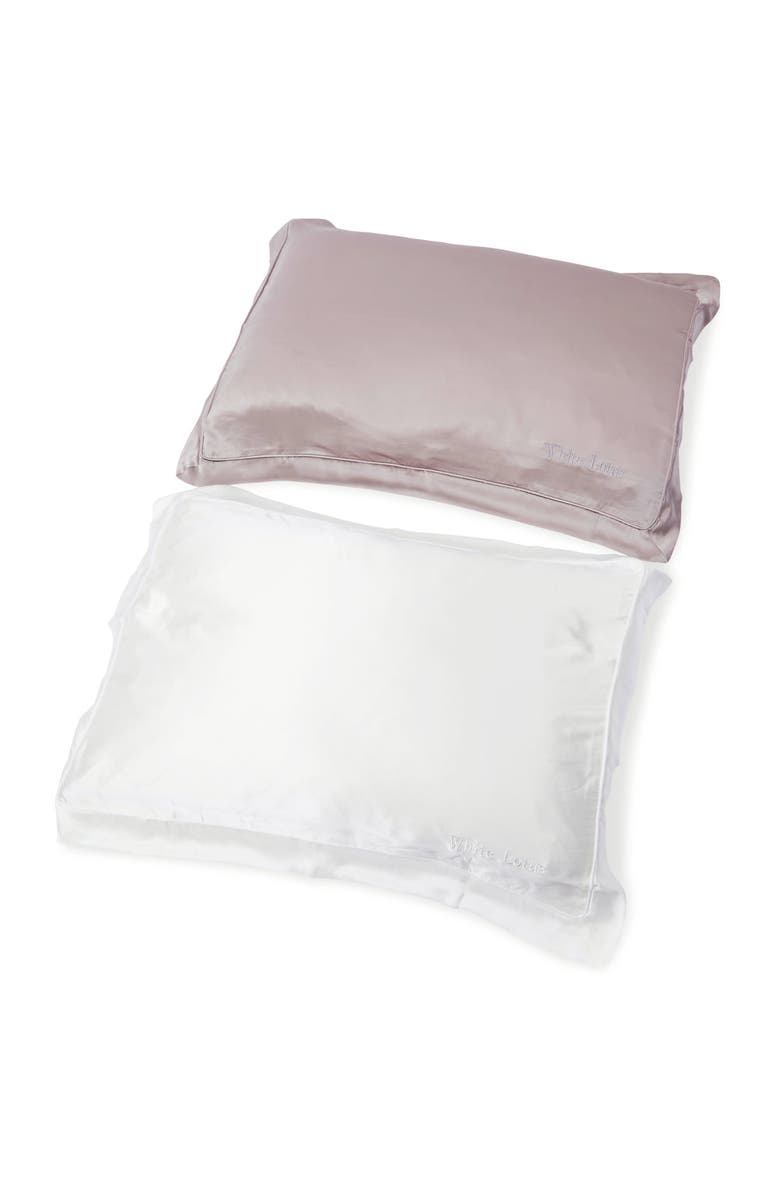 White Lotus Beauty Luxurious Cruelty Free 100% Mulberry Silk Pillowcase, Alternate, color, Pearl Grey