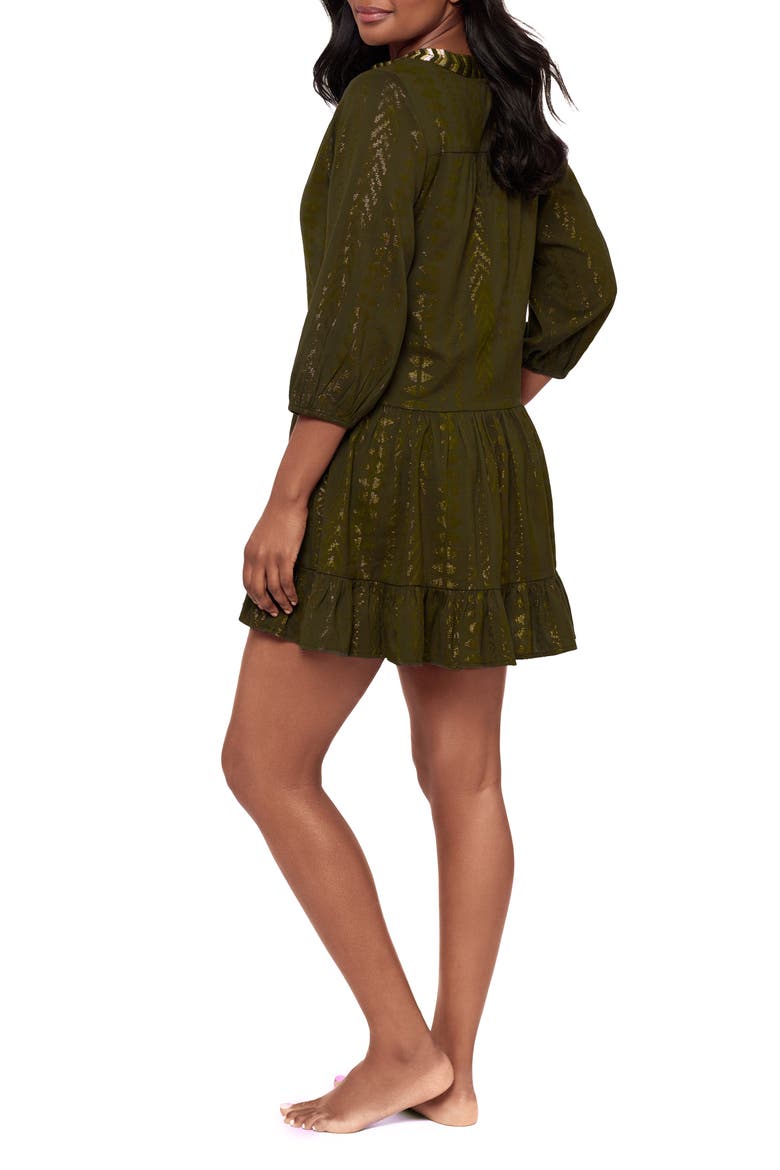Metallic Jacquard Cover-Up Dress, Alternate, color, NORI