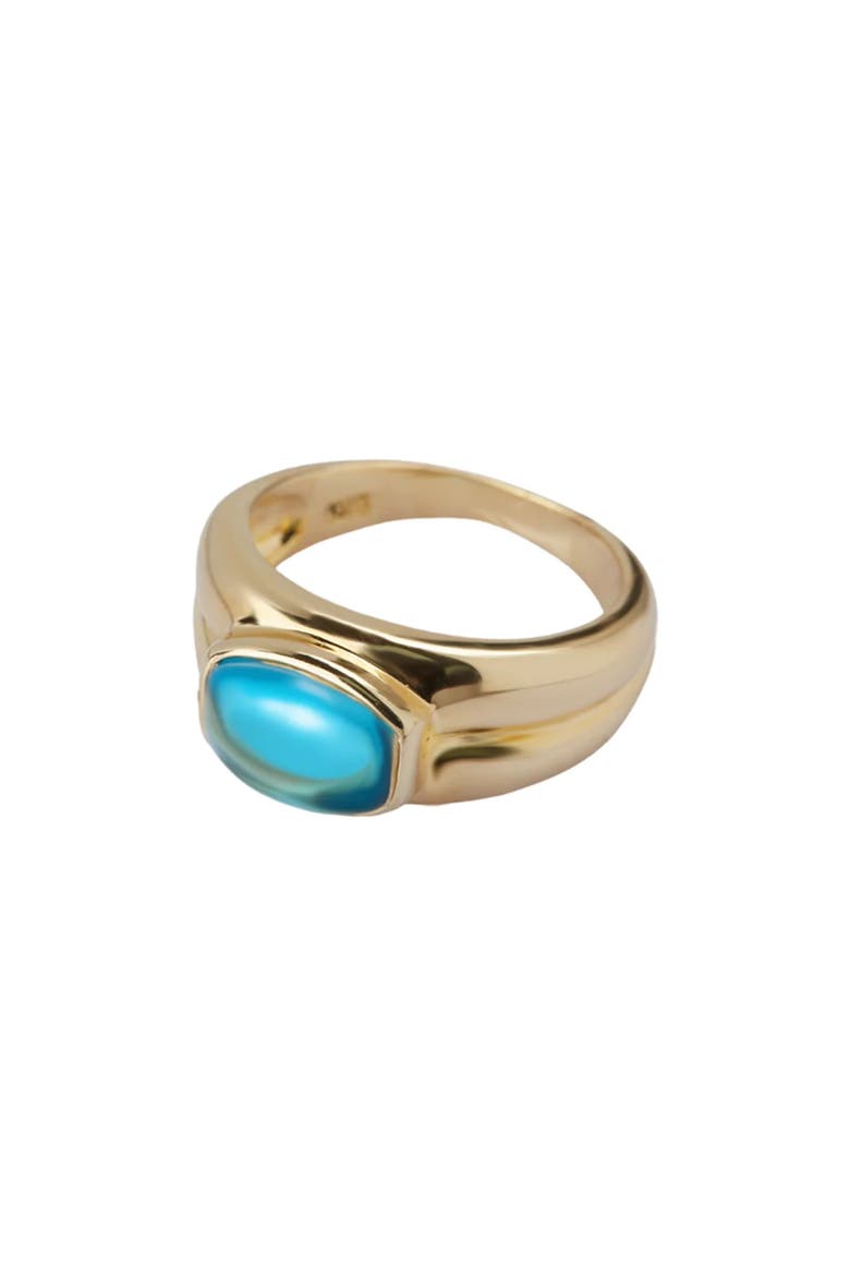 Stone Dome Ring, Main, color, GOLD /BLUE TOPAZ