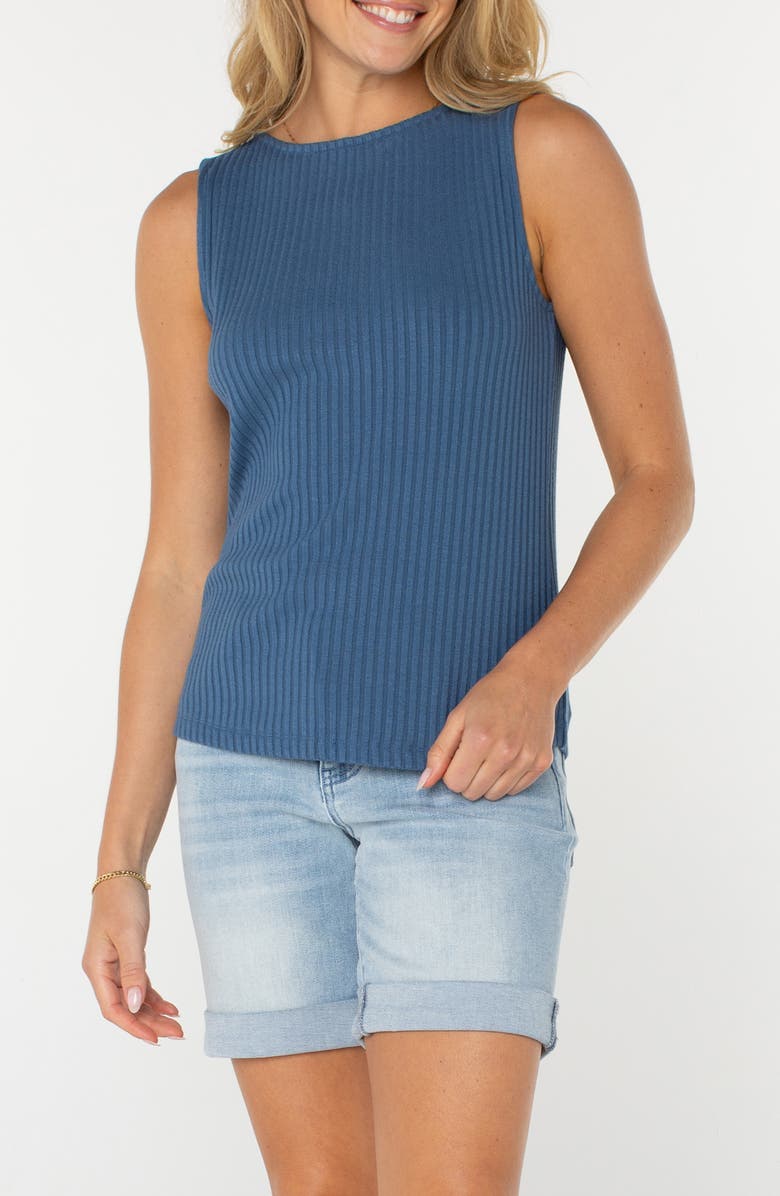 Liverpool Los Angeles Boatneck Rib Sleeveless Top, Main, color, 