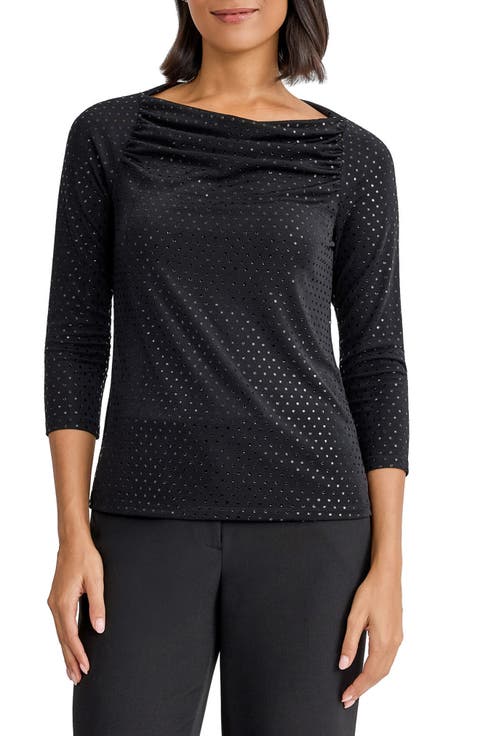 Sequin Cowl Neck Top