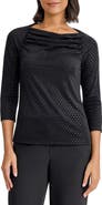 KASPER Sequin Cowl Neck Top