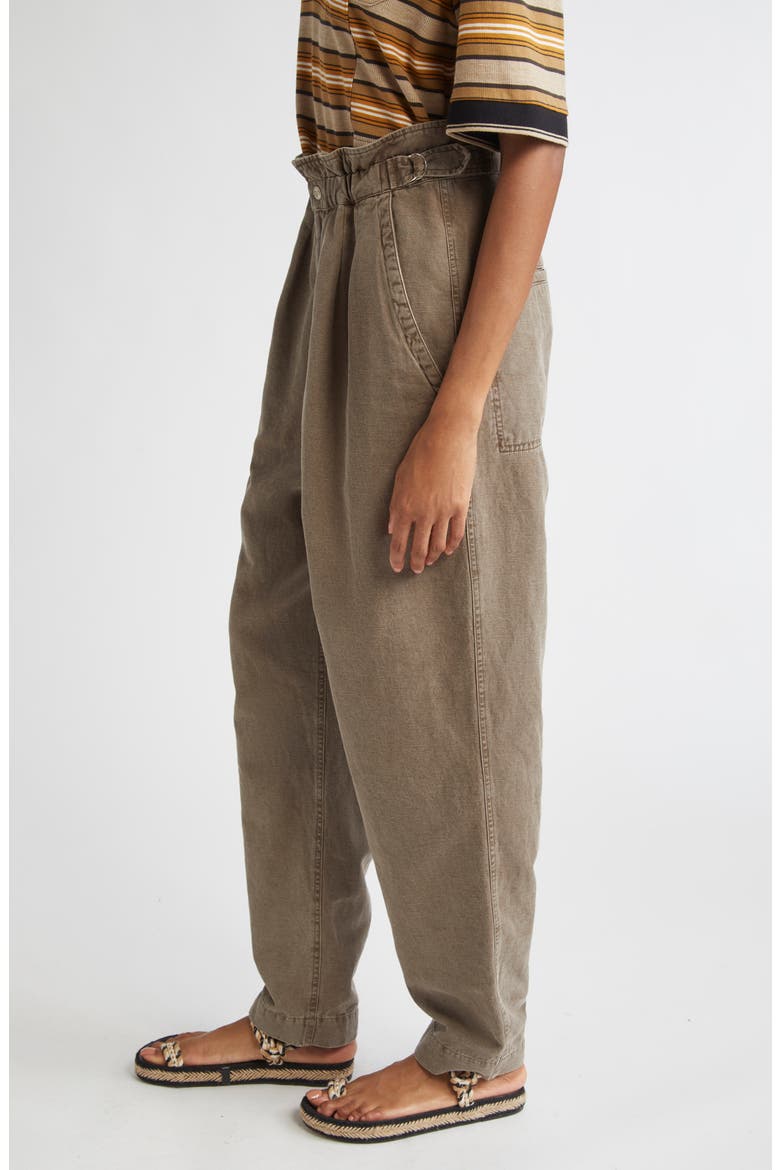 Neriah Cotton & Linen Pants, Alternate, color, DARK BRONZE