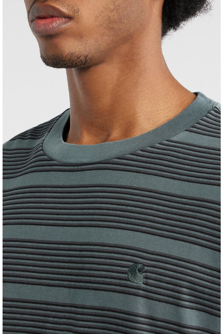 Hanson Stripe Cotton Jersey T-Shirt, Alternate, color, HANSON STRIPE, KALE GREEN