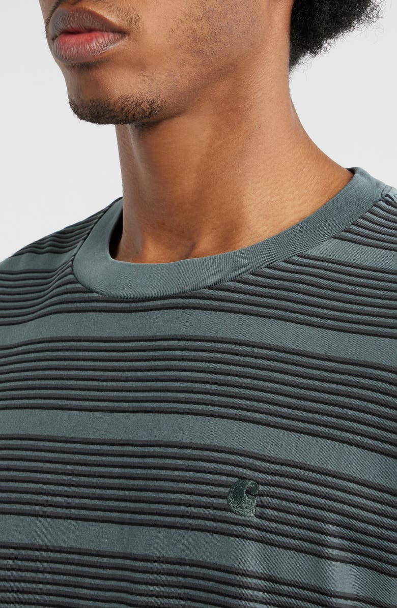 Carhartt Work In Progress Hanson Stripe Cotton Jersey T-Shirt, Alternate, color, Hanson Stripe, Kale Green