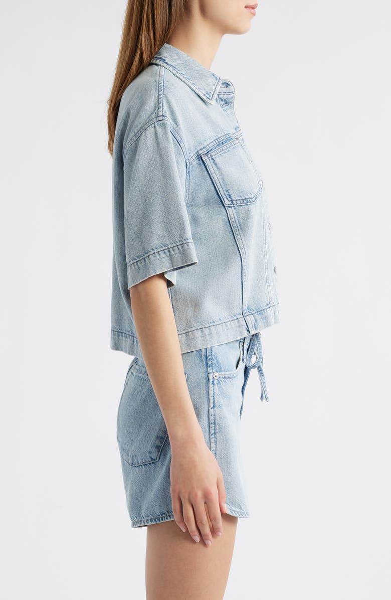 rag & bone Abby Crop Denim Button-Up Shirt, Alternate, color, Kierra