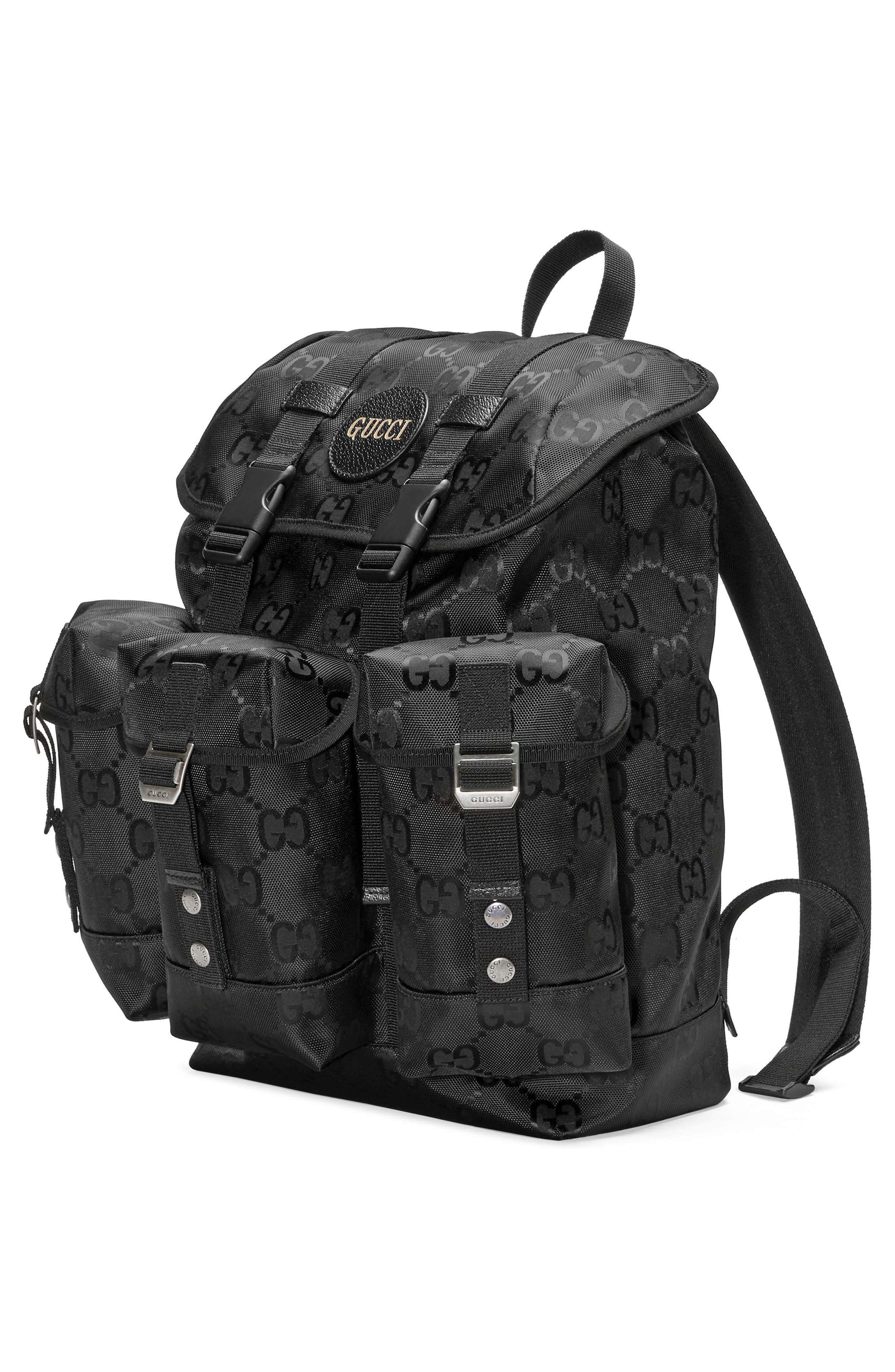 GG Nylon Backpack, Alternate, color, BLACK