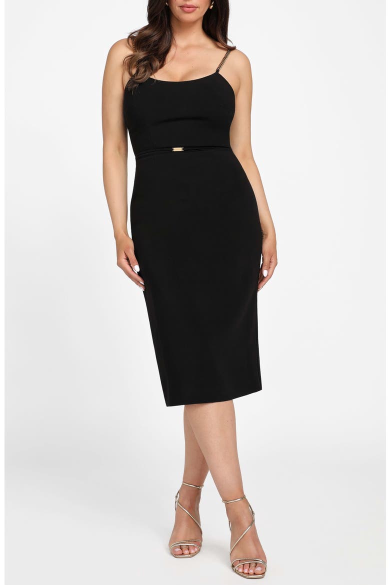 Ella Chain Link Strap Dress, Main, color, JET BLACK