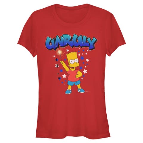 Junior's Bart Unruly Sparkler Short Sleeve Graphic T-Shirt