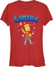 The Simpsons Junior's Bart Unruly Sparkler Short Sleeve Graphic T-Shirt