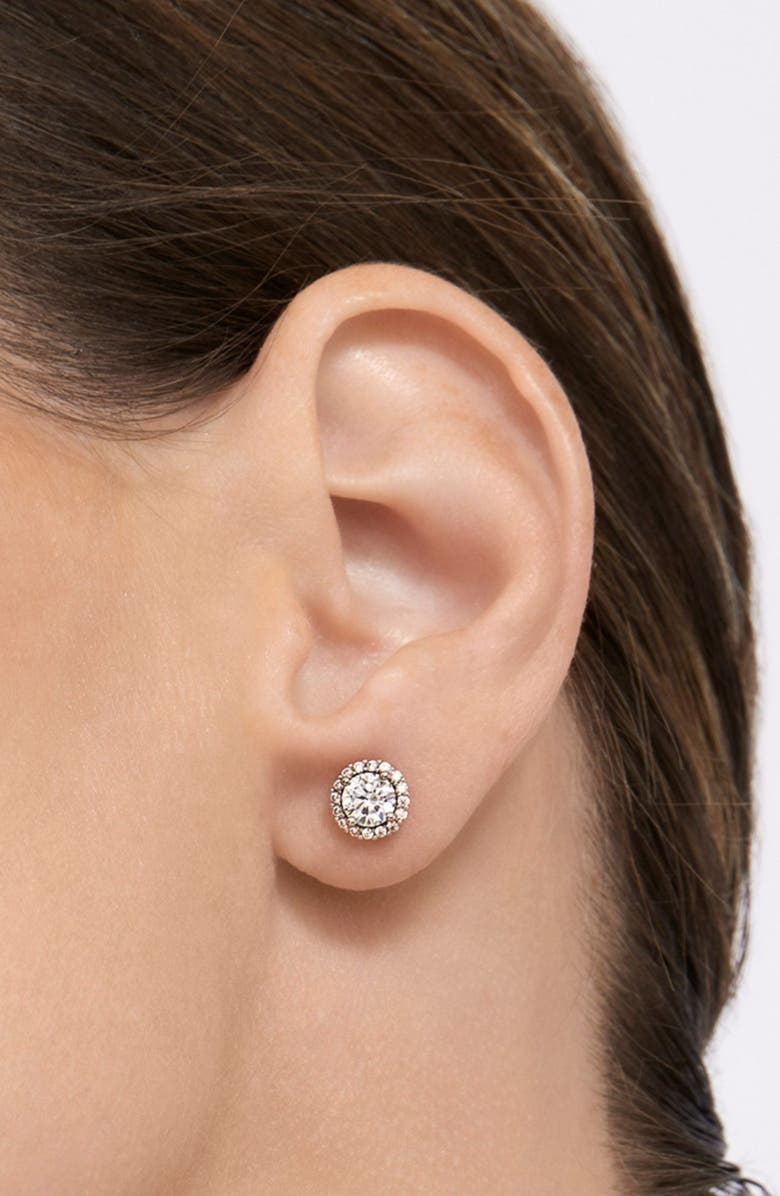 Adornia Set of 2 Assorted Crystal Halo Stud Earrings, Alternate, color, Silver