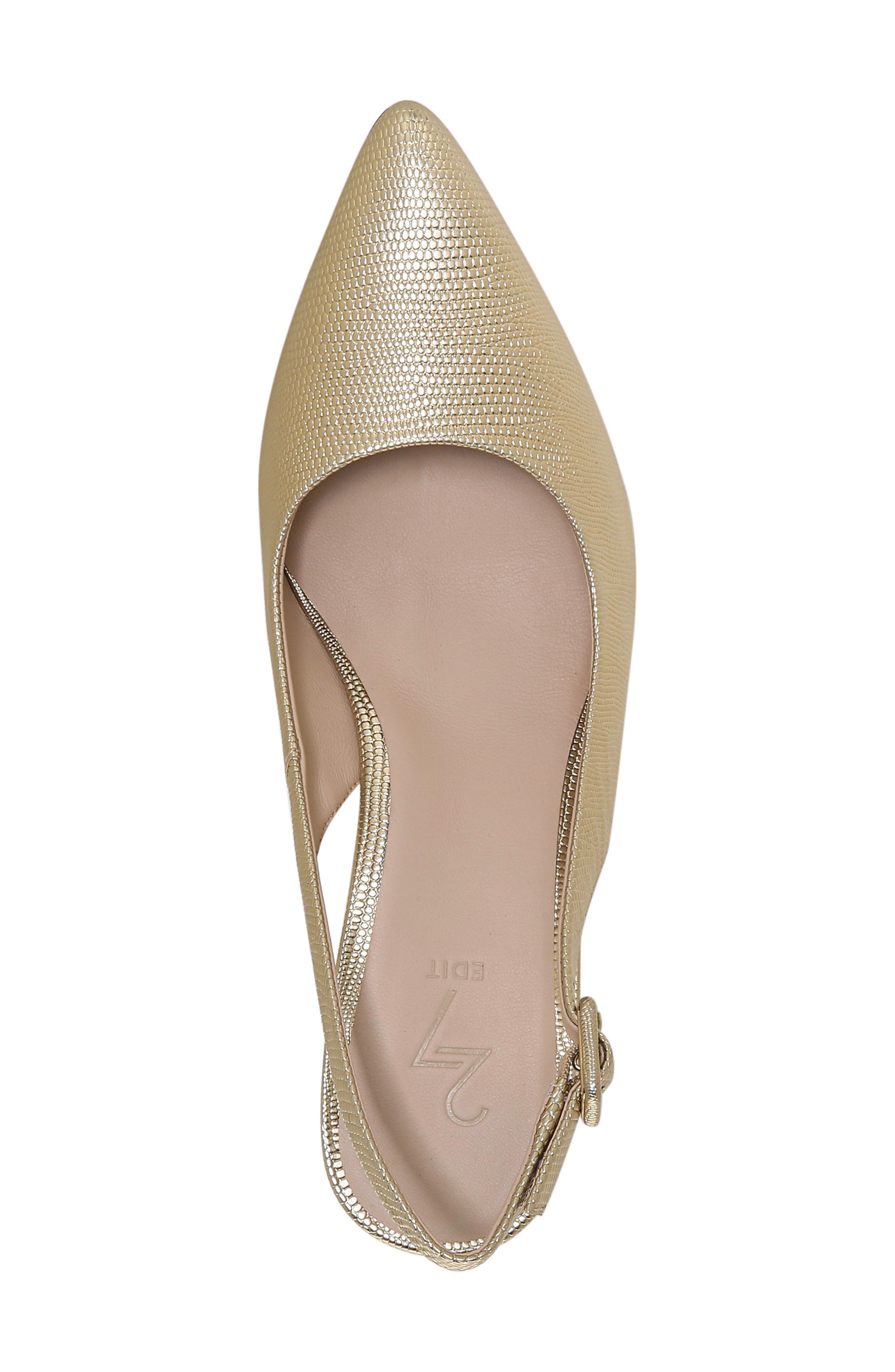 27 Edit Meera Slingback Pump, Alternate, color, GOLD LEATHER