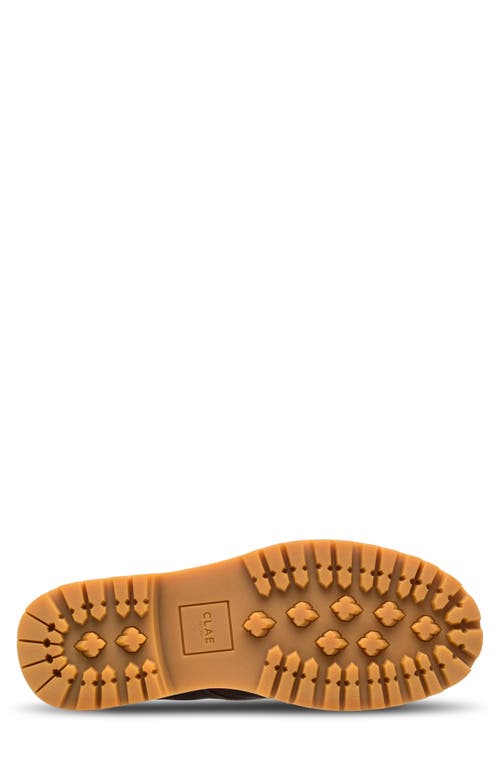 Clae Logan Lugged Plain Toe Derby In Antique Brown Leather