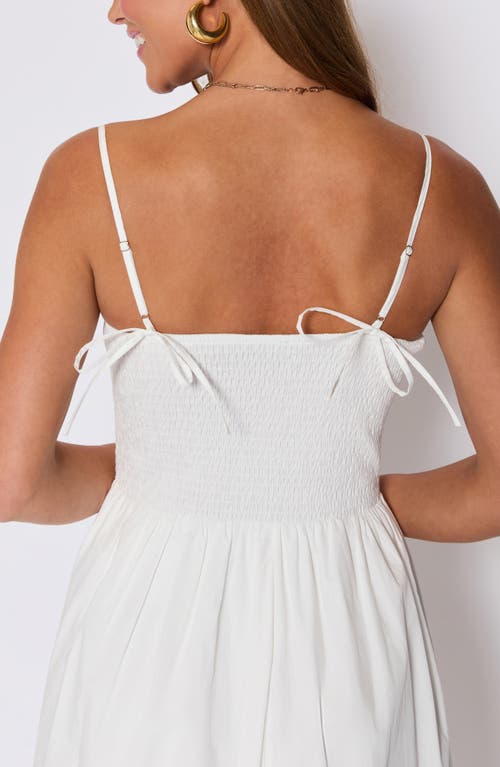 Vici Collection Essential Smocked Cotton Sundress In White