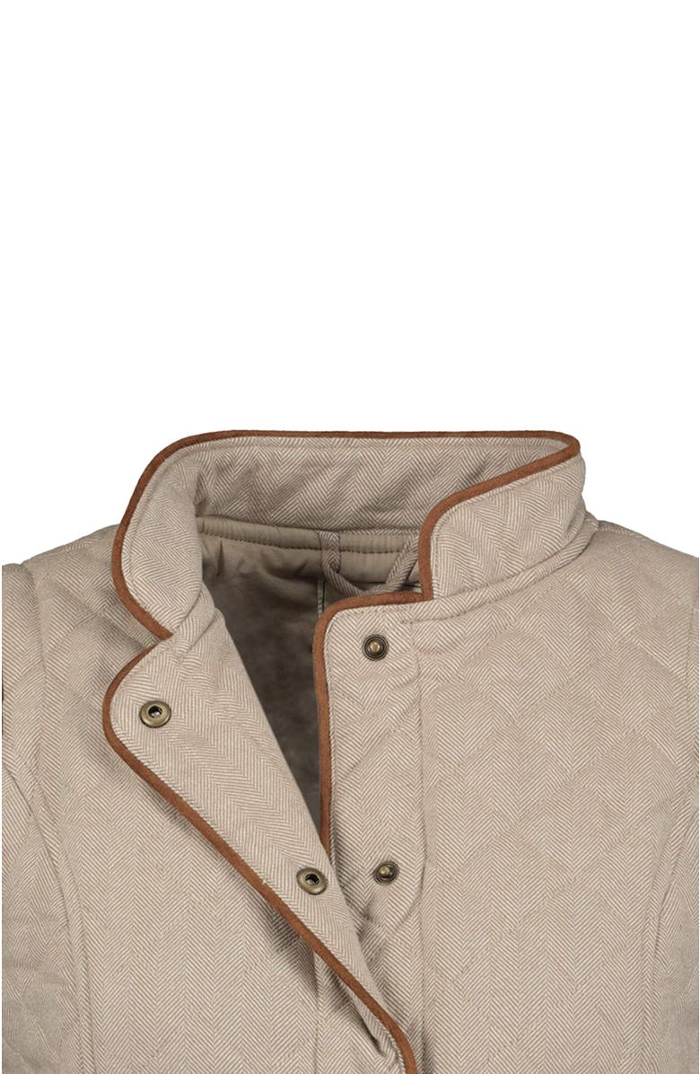 Hope & Henry Women's Quilted Riding Vest, Alternate, color, Taupe Herringbone
