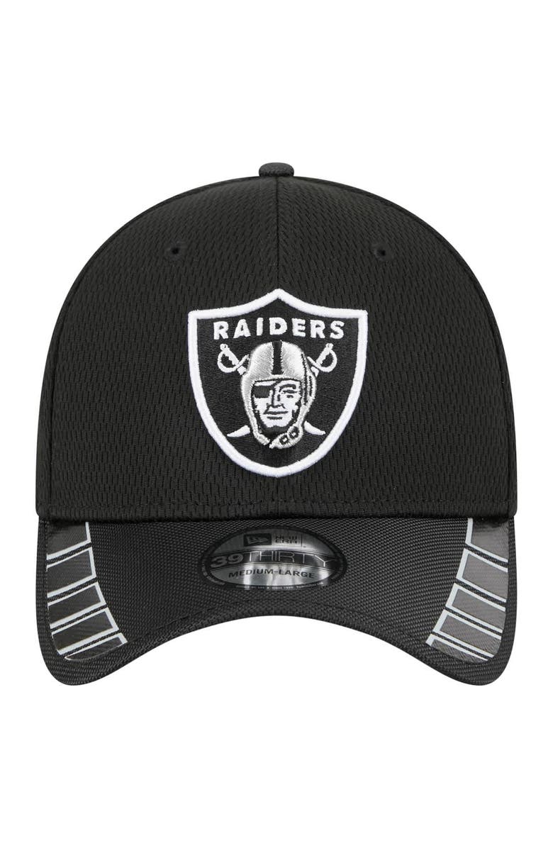 New Era Men's New Era Black Las Vegas Raiders Visor Hit 39THIRTY Flex Hat, Alternate, color, Black