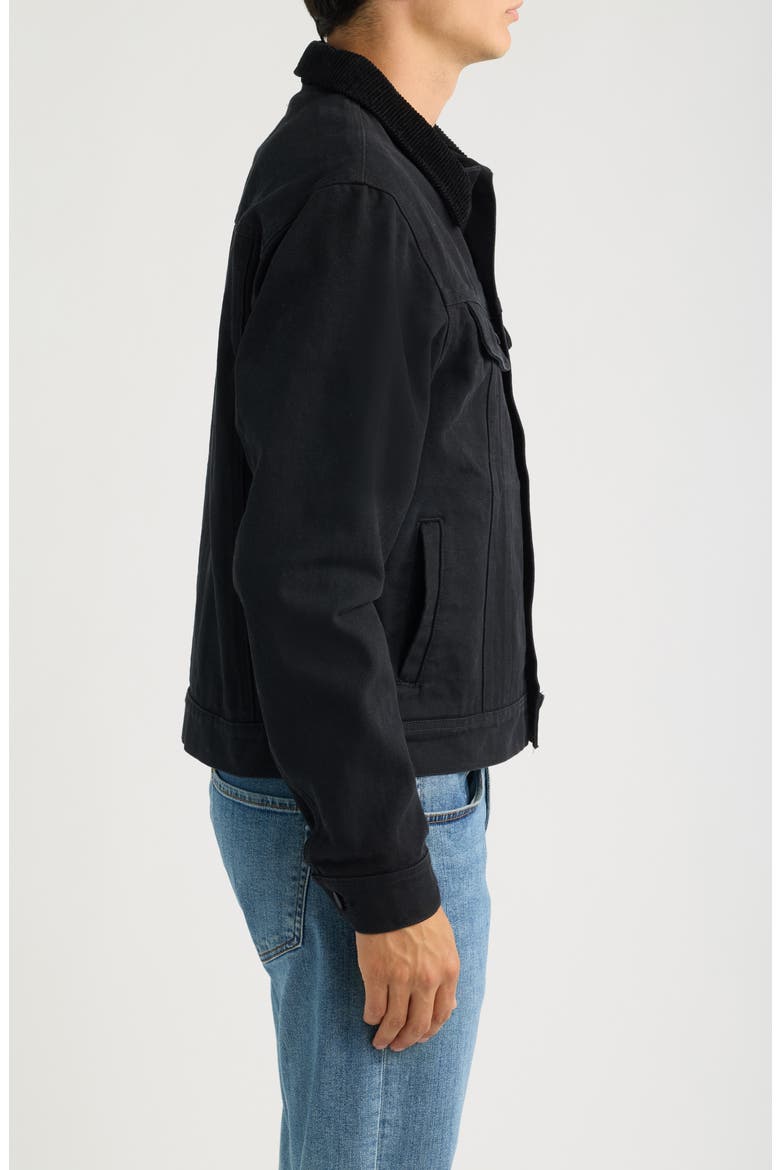 Cotton Canvas Trucker Jacket, Alternate, color, BLACK