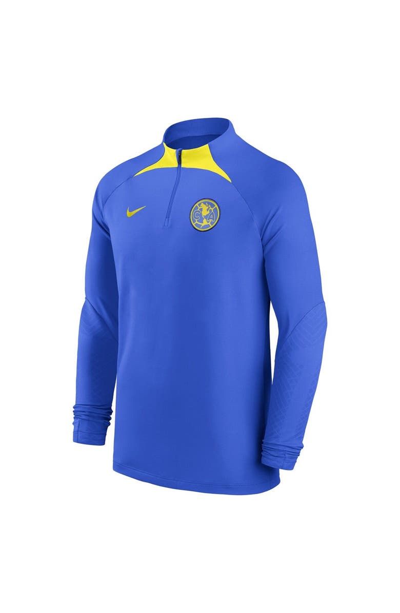 Nike Men's Nike Blue Club America 2022/23 Strike Drill Performance Raglan Quarter-Zip Long Sleeve Top, Alternate, color, Blue