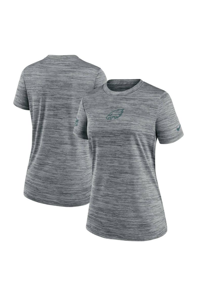 Women's Nike Gray Philadelphia Eagles Sideline Velocity Performance T-Shirt, Alternate, color, Gray