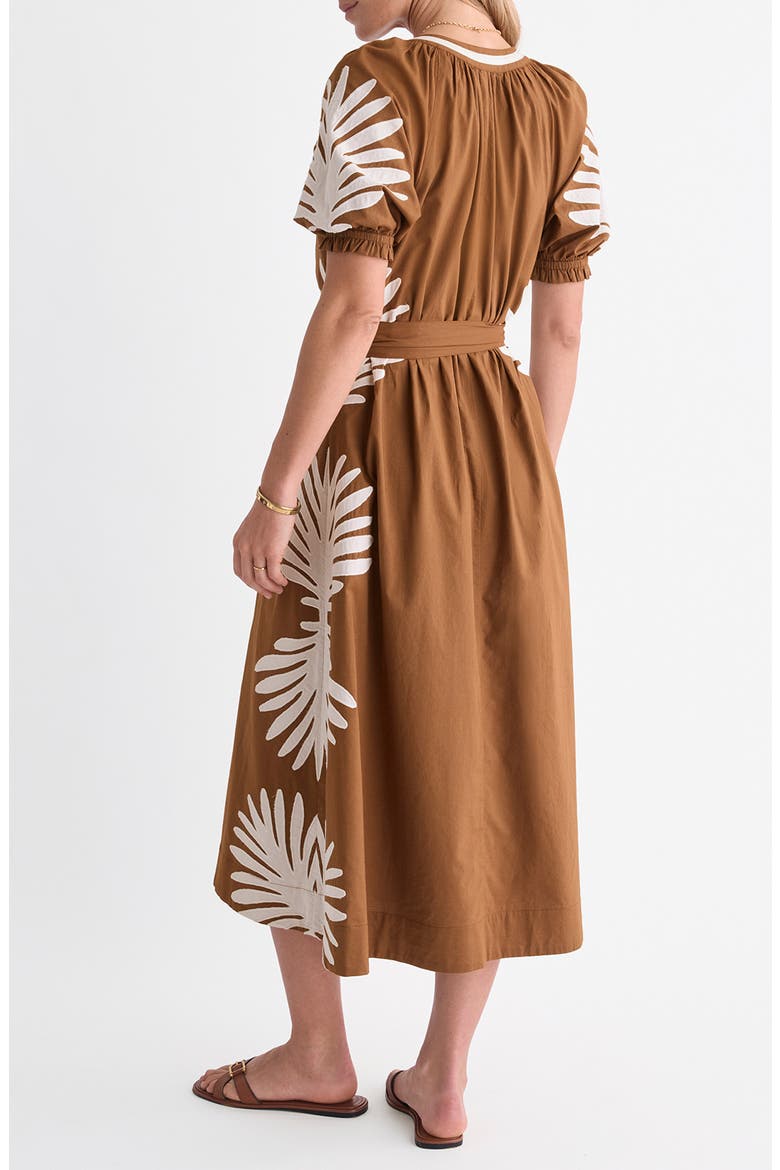 Raglan Appliqué Midi Dress, Alternate, color, COCONUT
