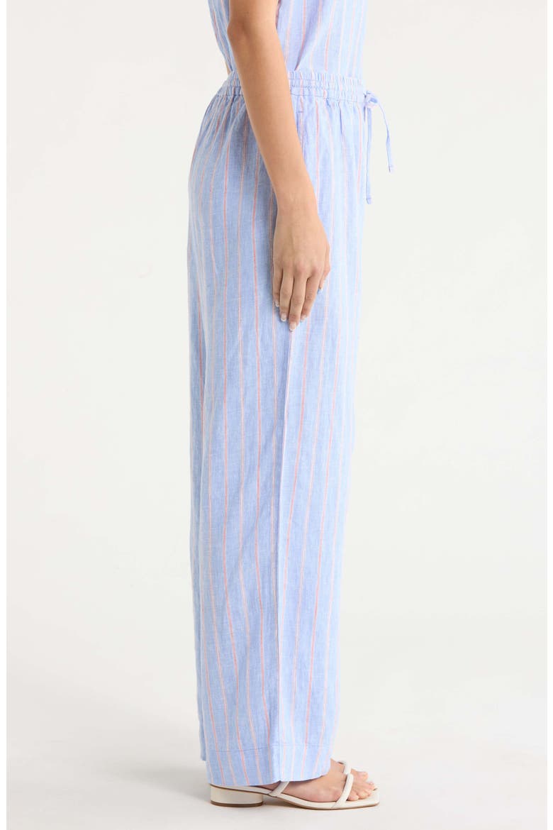 Sea Salt Bay Stripe Linen Drawstring Pants, Alternate, color, GRAPE POOLS