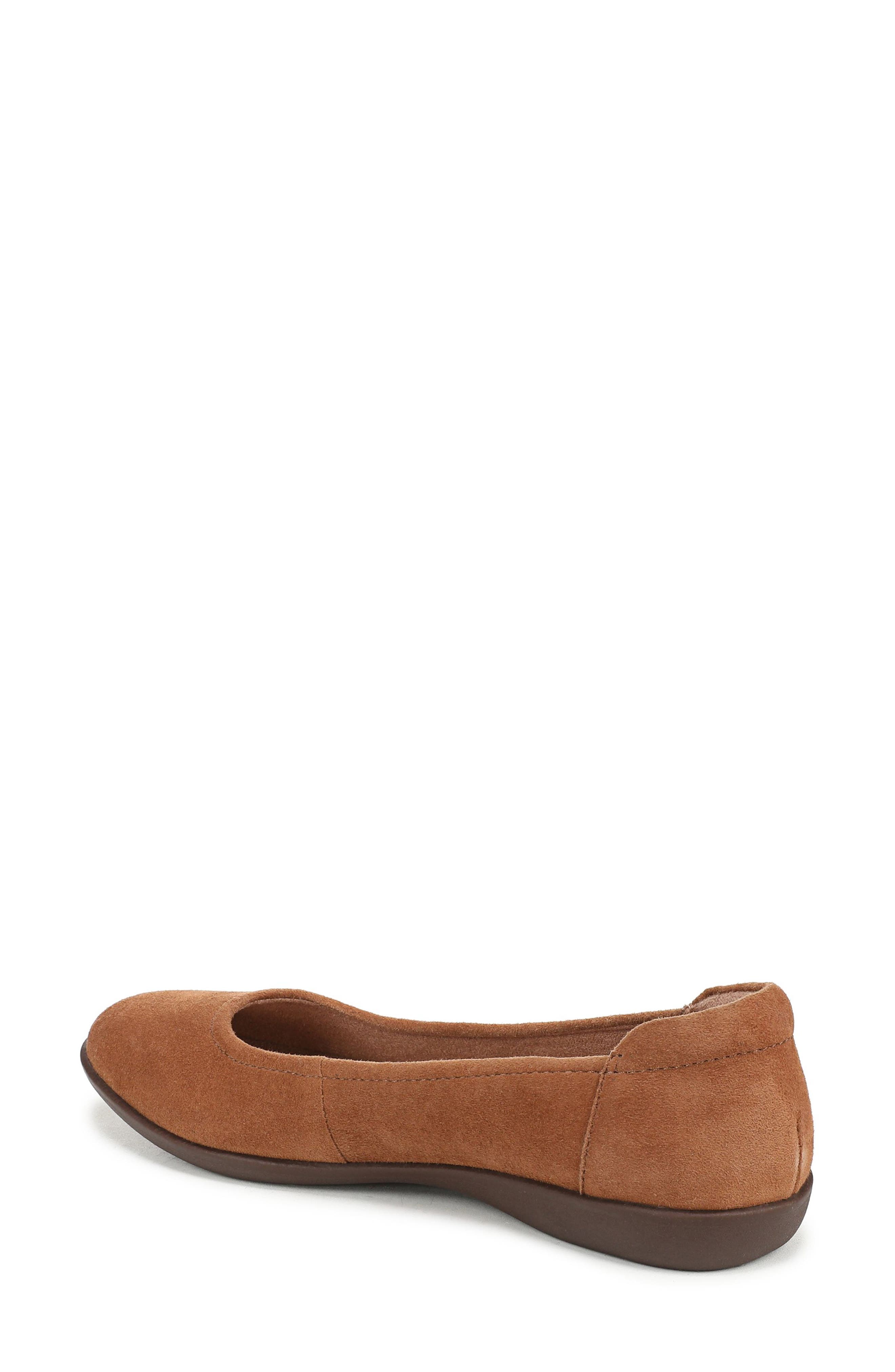 Flexy Leather Flat, Alternate, color, DARK CHESTNUT BROWN SUEDE