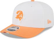New Era Men's New Era White/Orange Tampa Bay Buccaneers 2025 NFL Training Camp Throwback Logo 9SEVENTY Adjustable Hat