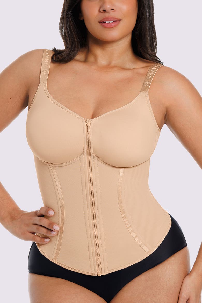 Tummy Control Corset Shaping Top, Alternate, color, Beige