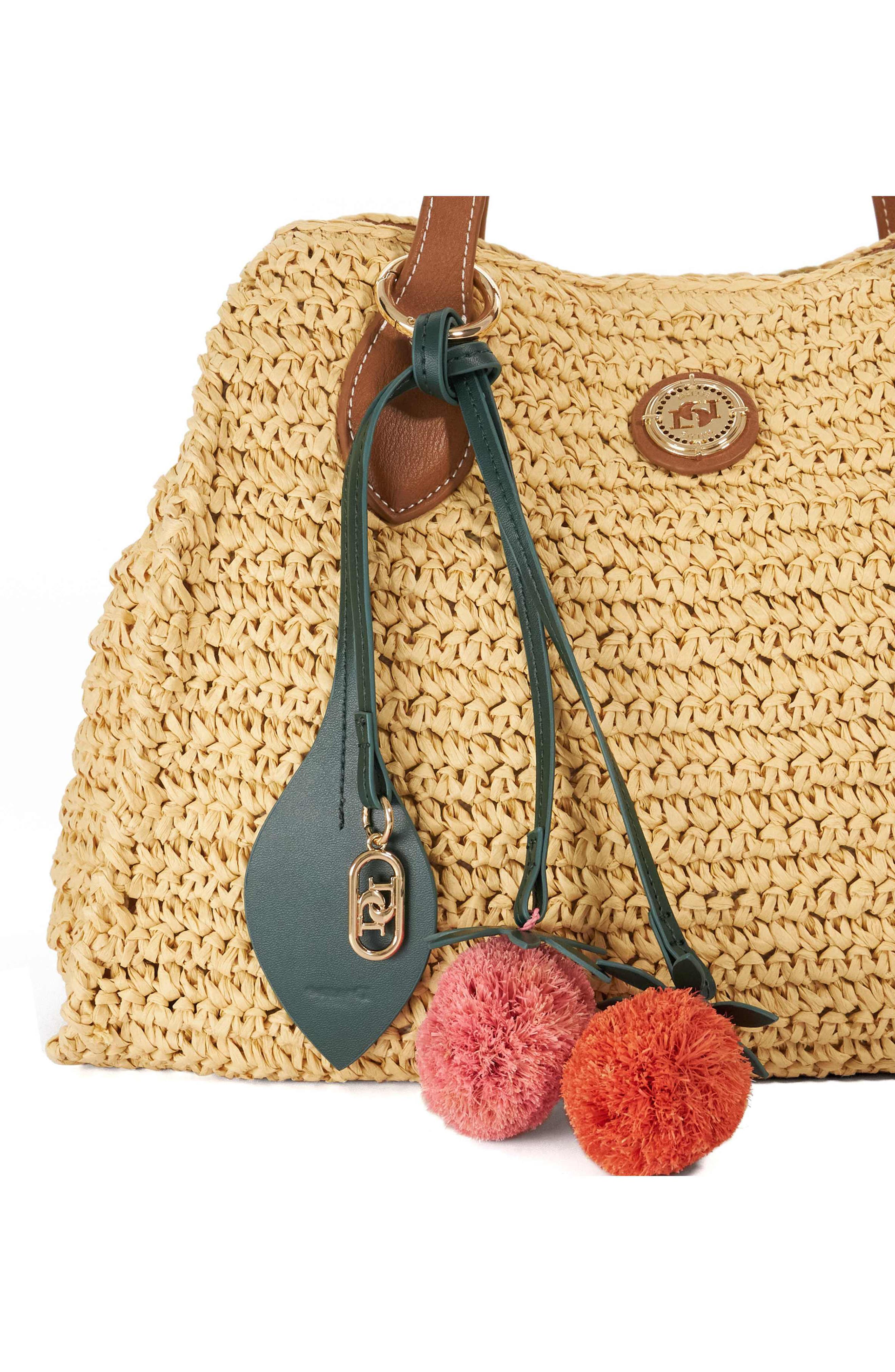 Dune London Devotedly Raffia Satchel, Alternate, color, Natural