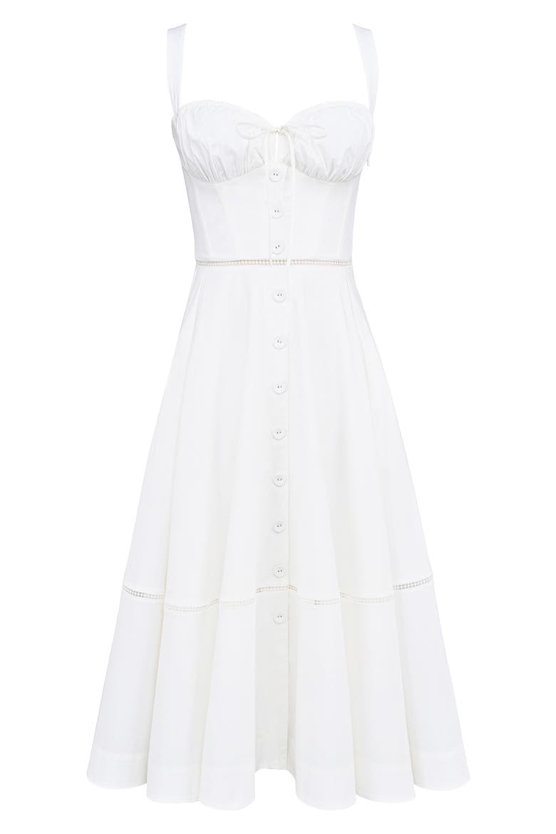 Chiarina Stretch Cotton Midi Sundress, Alternate, color, WHITE
