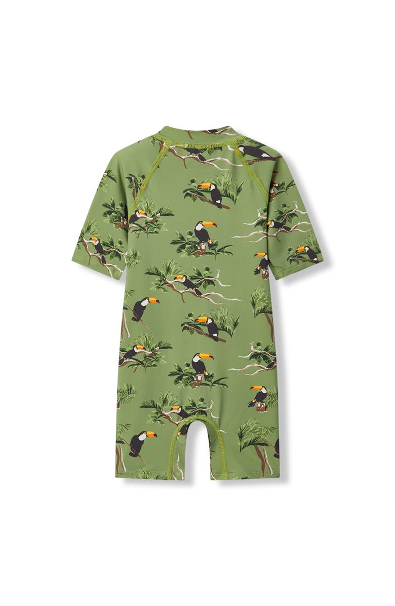 Milkbarn Zipper Shortall Swimsuit, Alternate, color, Toucan