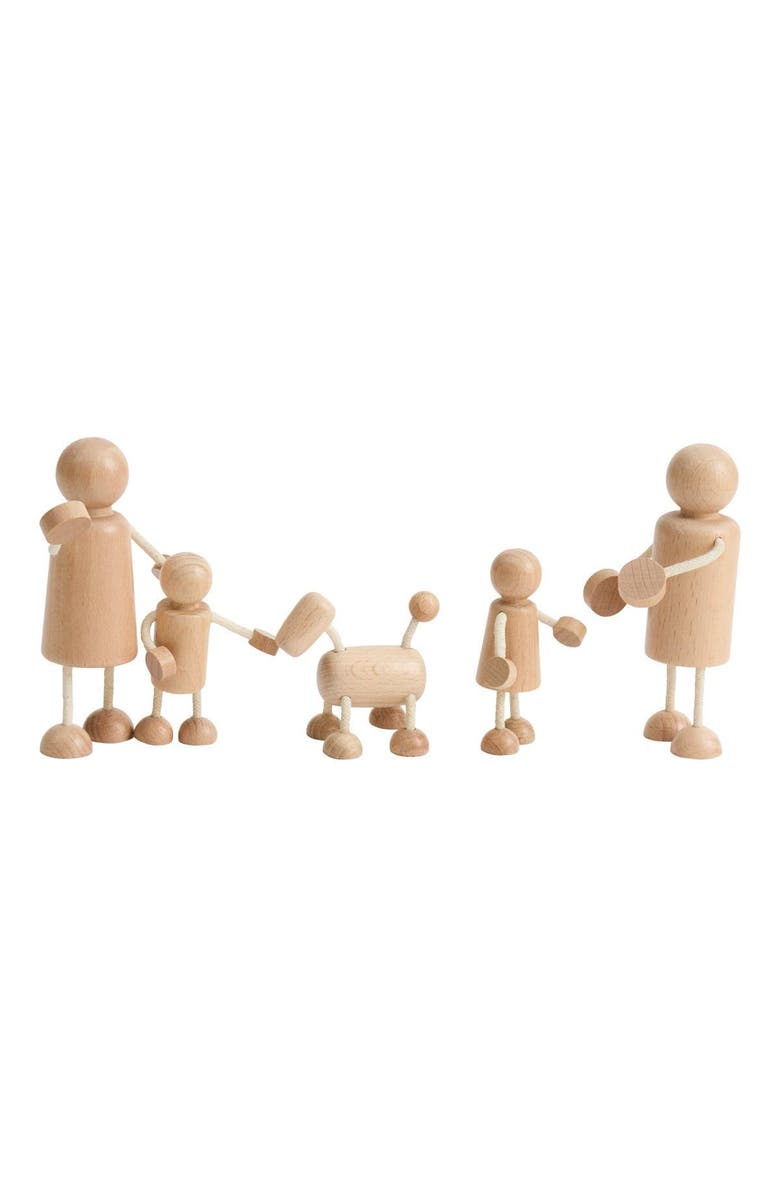 Kaplan Early Learning Company Wooden Family Playset, Alternate, color, Beige