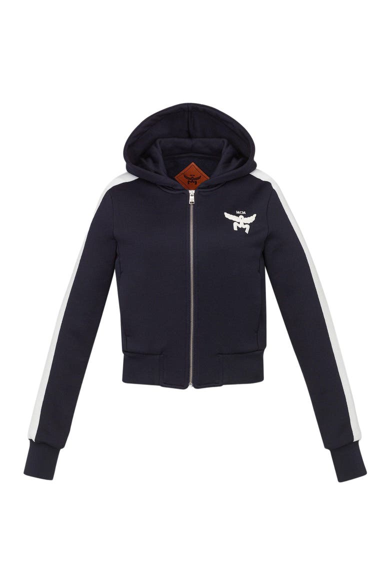 Essential Logo Terry Zip Hoodie, Main, color, NAVY