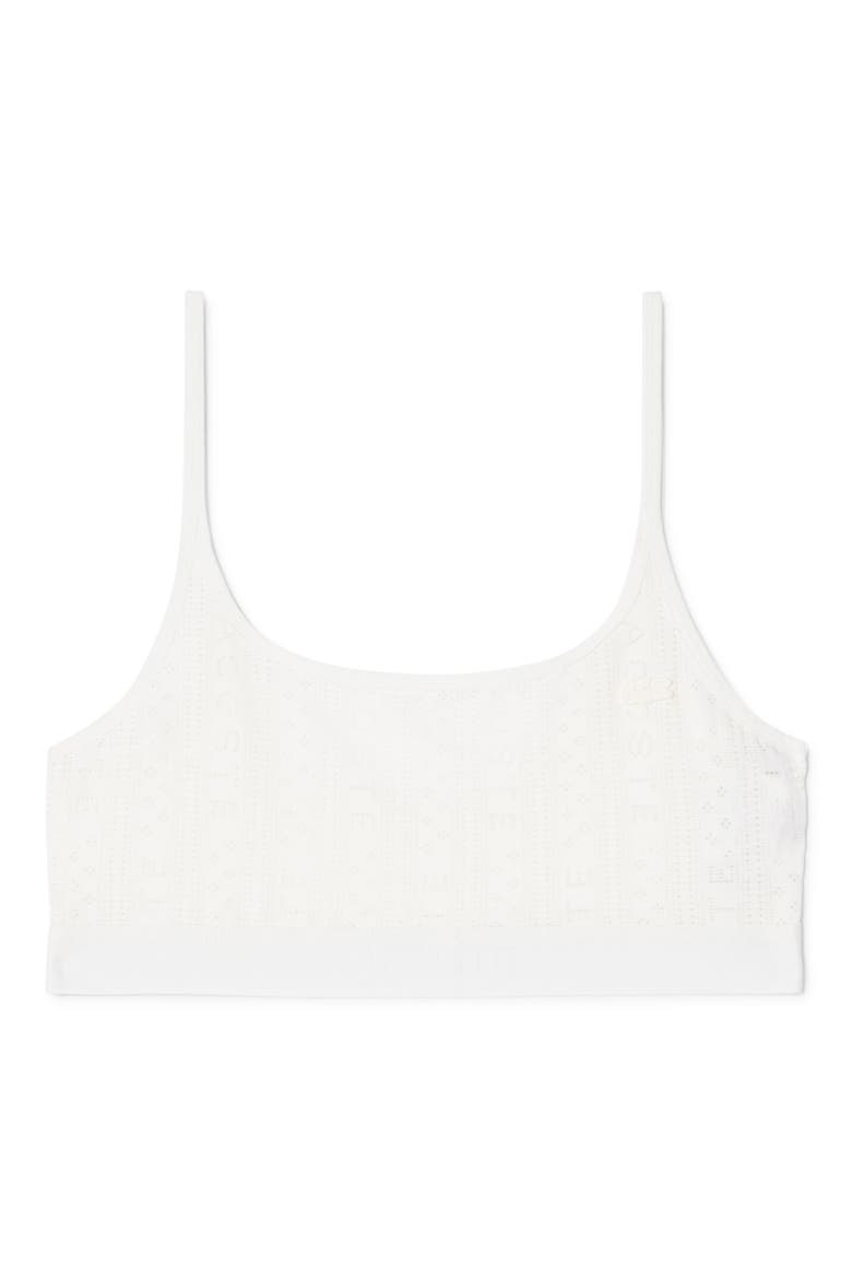 Logo Pointelle Bralette, Alternate, color, 70V - FARINE