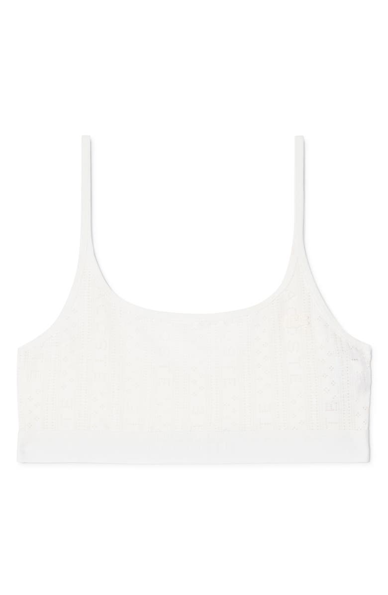 Lacoste Logo Pointelle Bralette, Alternate, color, Flour