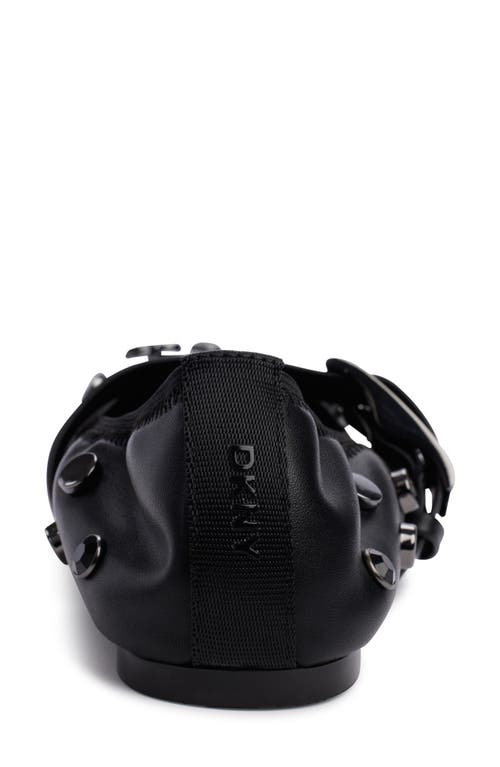 Dkny Crystal-embellished Ballerina Shoes In Black