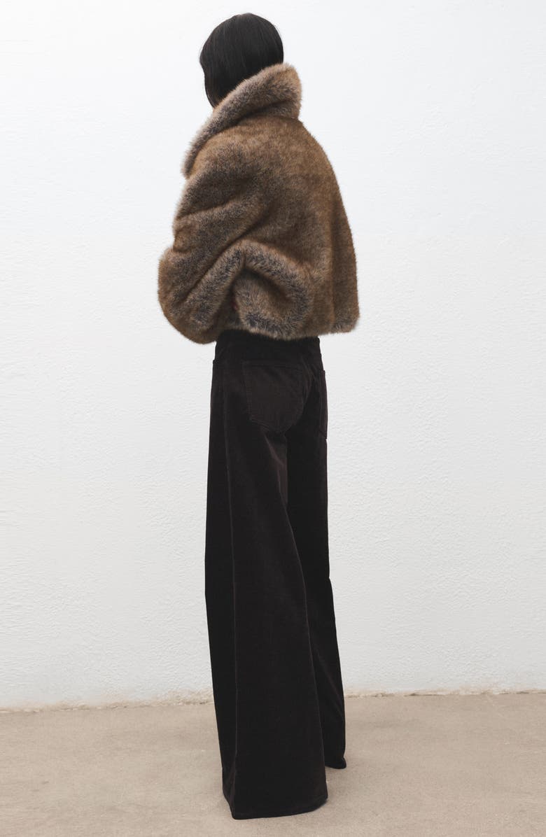 MANGO High Waist Wide Leg Corduroy Jeans, Alternate, color,