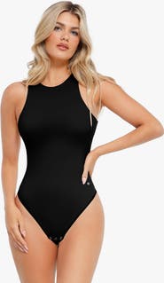 Popilush Cloudsense Shapewear Sleeveless Cutaway Round Neck Bodysuit