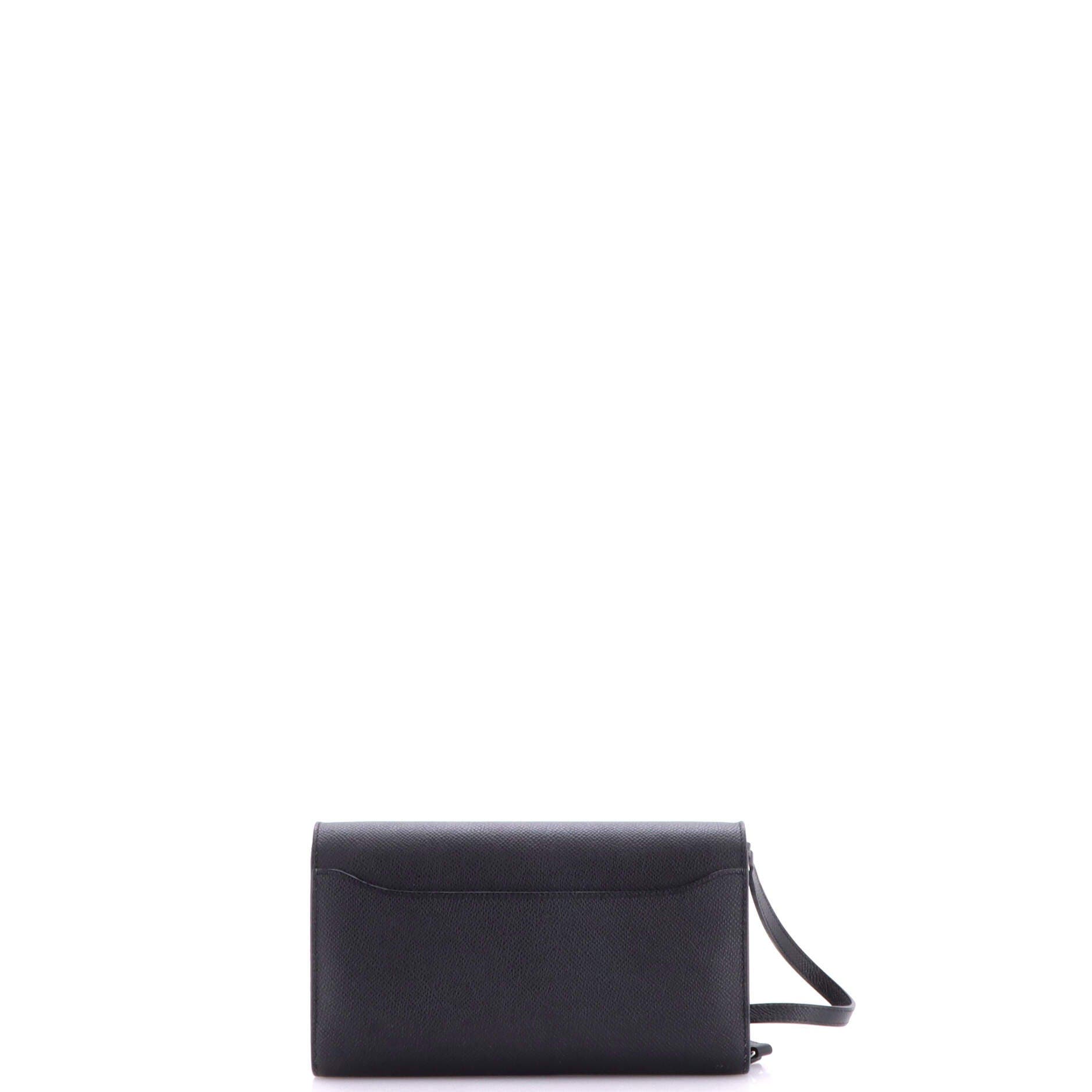 Pre-Owned Hermes Constance To Go Wallet Epsom, Alternate, color, Noir