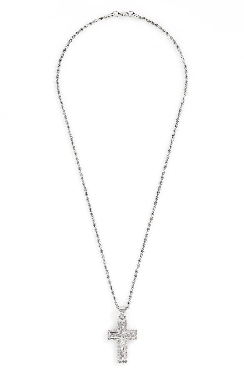 AMERICAN EXCHANGE Men's Cross Pendant Necklace, Main, color,