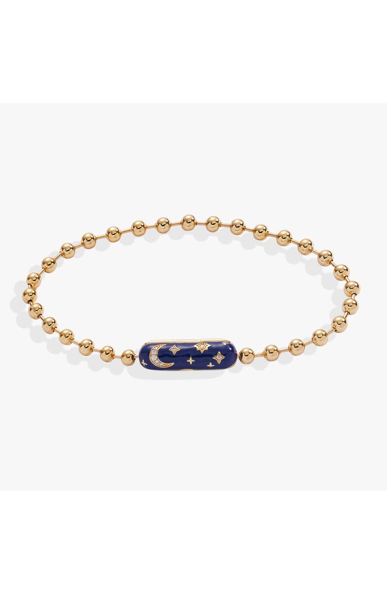 Alex and Ani Ball Chain Barrel Closure Bracelet with Starry Night, Alternate, color, Gold