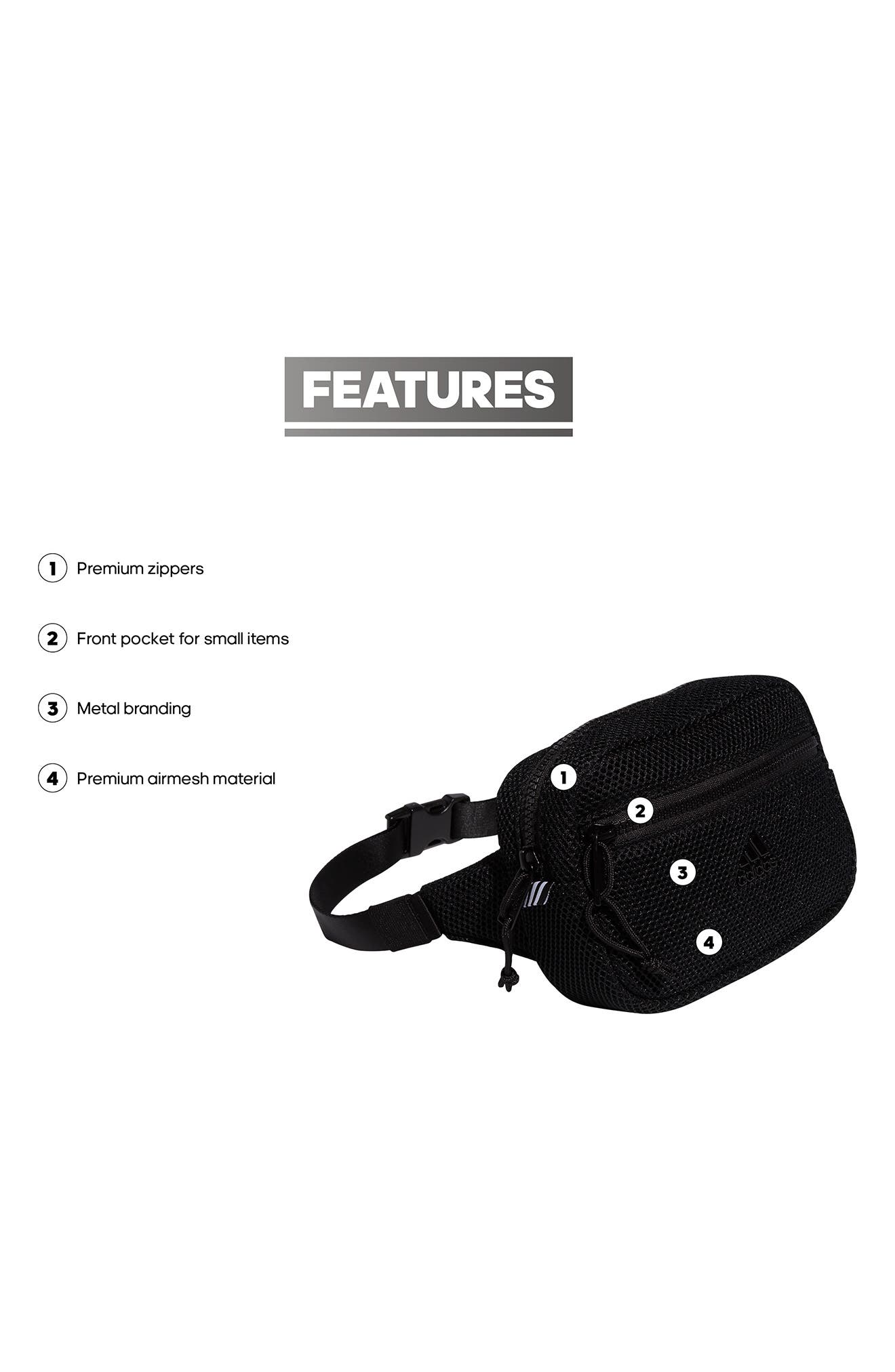 adidas Airmesh Belt Bag, Alternate, color, 