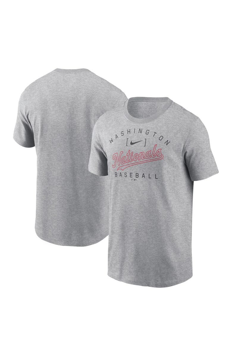 Nike Men's Nike Heather Gray Washington Nationals Home Team Athletic Arch T-Shirt, Alternate, color, Heather Gray