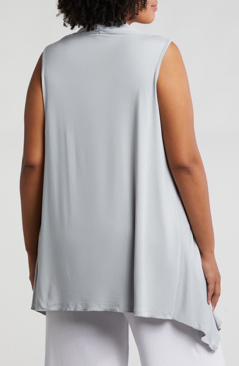 24seven Comfort Apparel Open Front Sidetail Stretch Vest, Alternate, color, Slate