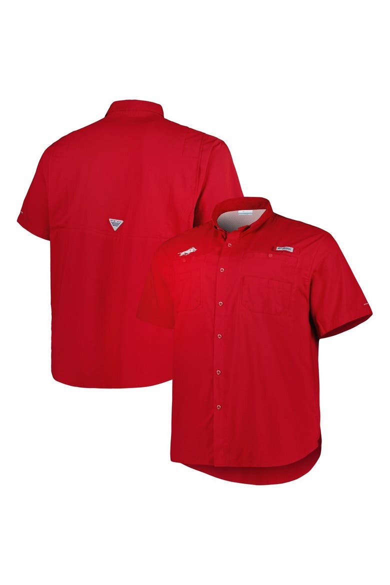 Men's Columbia Cardinal Arkansas Razorbacks Big & Tall Collegiate Tamiami Button-Down Shirt, Main, color, Cardinal