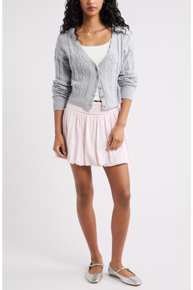 Mixed Stitch Cardigan, Alternate, color, GREY SOFT HEATHER